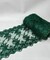 Hunter Green Floral Embroidered Lace Table Runner by the Yard, 14" Wide Sequin Mesh Lace Trim with Scalloped Edges